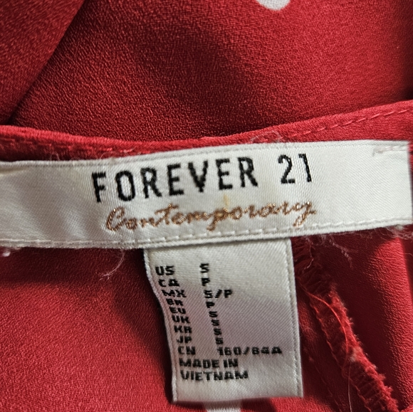 Forever 21 Red White Polka-Dot Blouse - Picture 8 of 9